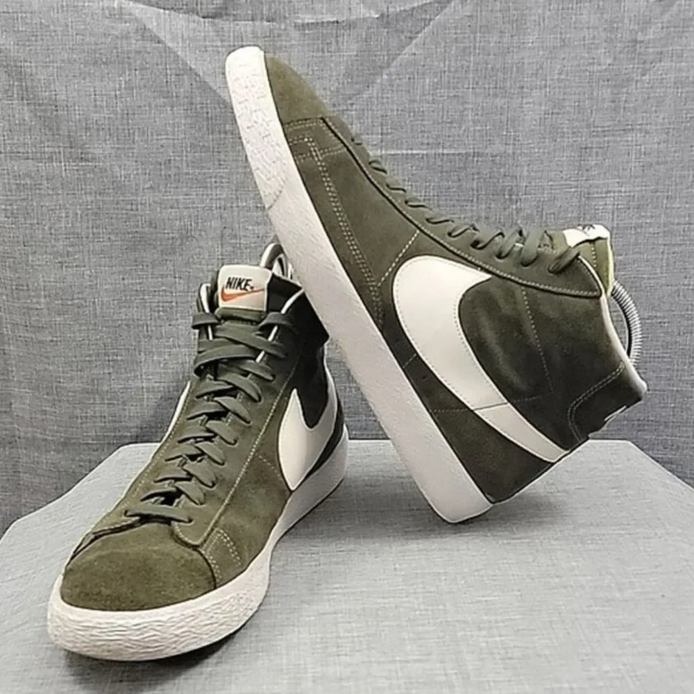 Nike Blazer Mid Premium 2016 429988-303 Green Olive Suede Sneaker Men's SZ 12